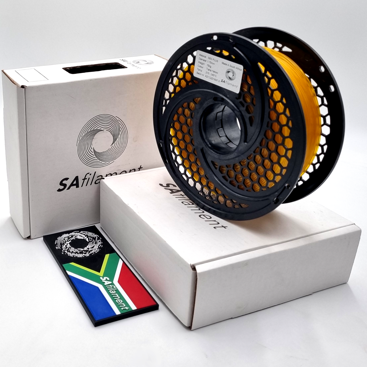 Translucent Yellow SBS Plus Filament, 750gram, 1.75mm by SA Filament