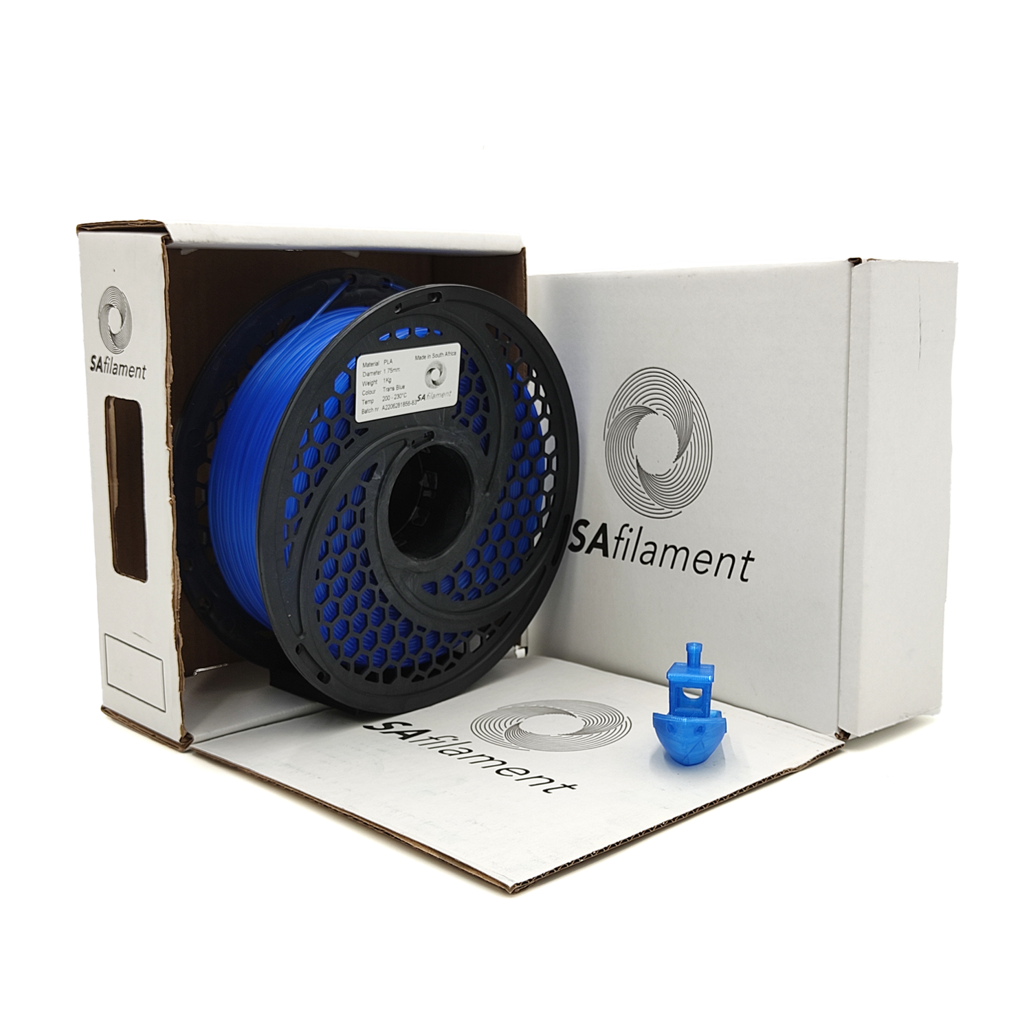 Translucent Blue PLA Filament, 1Kg, 1.75mm by SA Filament