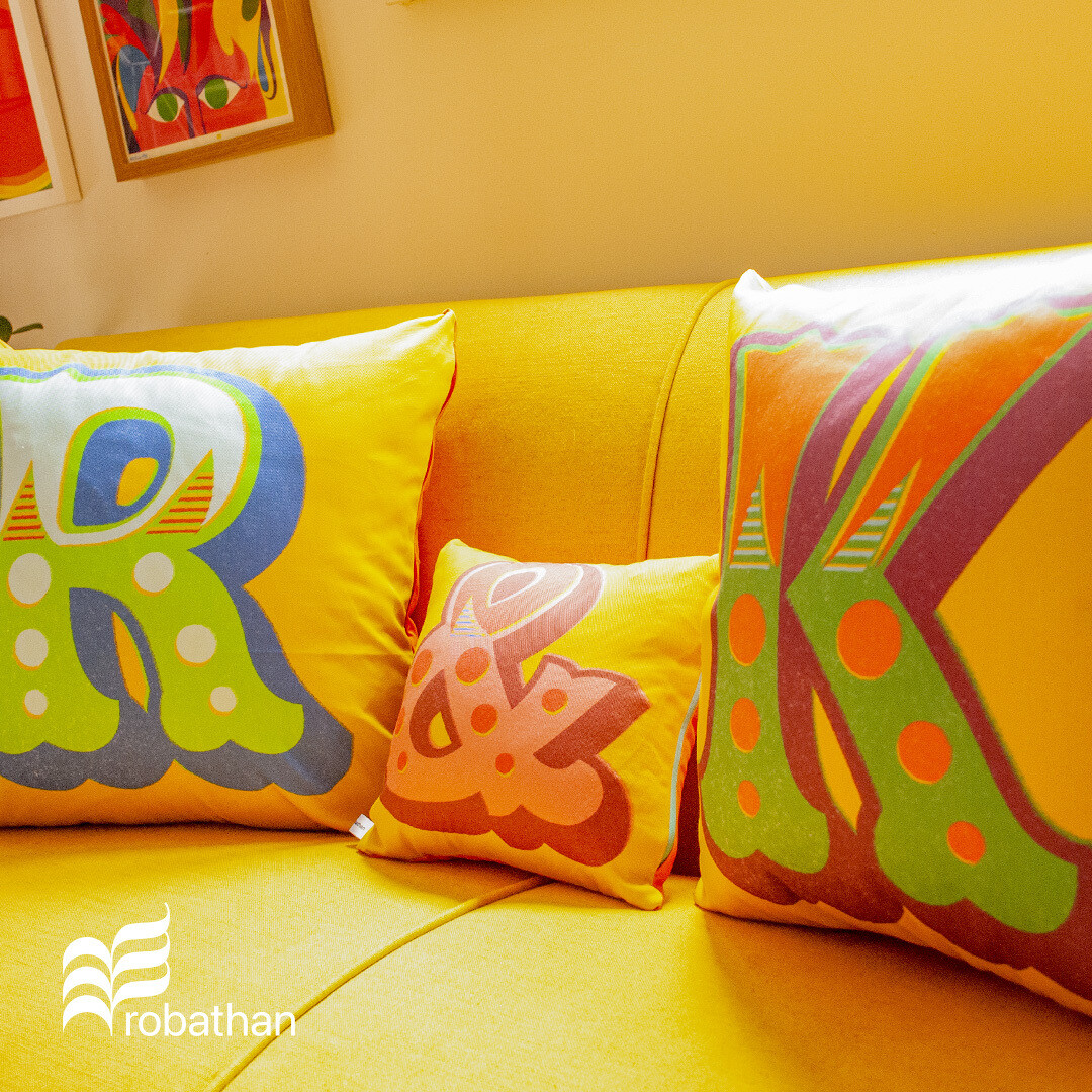 CUSHION COVER: circus carnival letters and numbers