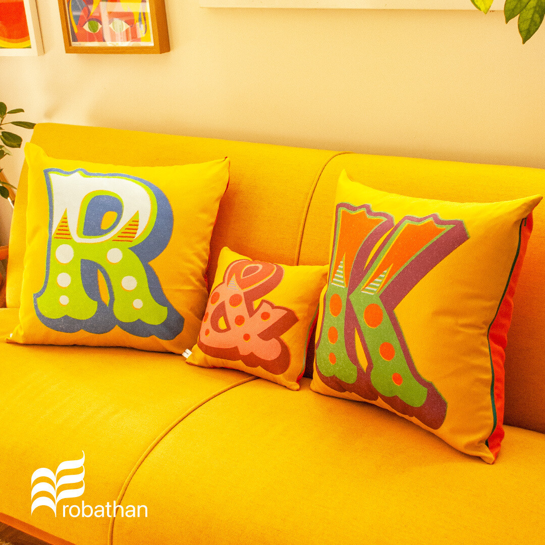 CUSHION COVER: circus carnival letters and numbers