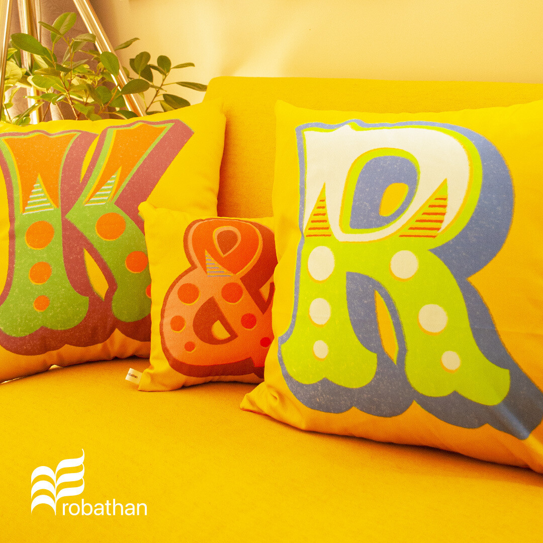 CUSHION COVER: circus carnival letters and numbers