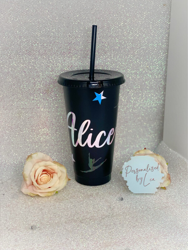 Black Cold Cup With Straw