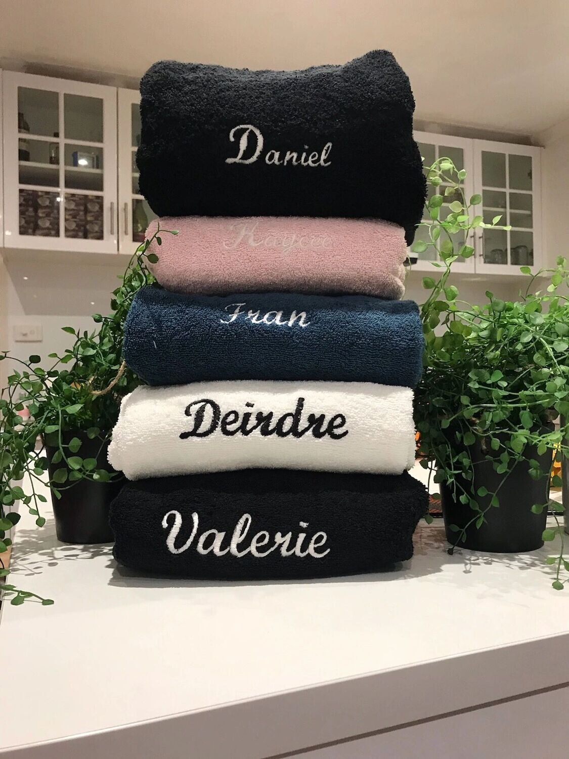 Personalised, embroidered Towels Gift set wedding/baby shower, Bath ,spar, special Gift, Birthday, Christmas, Mother’s Day, swimming for her