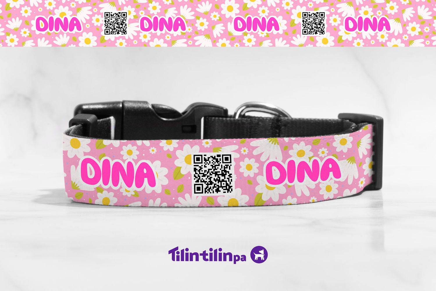 Collar Daisy pink