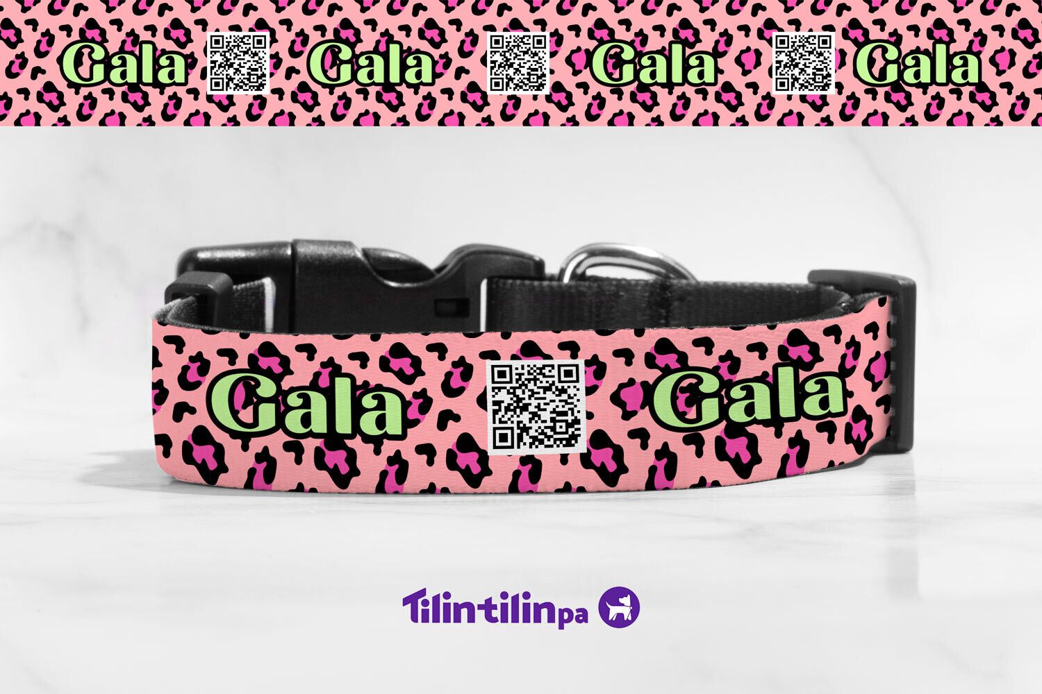 Collar pink-print
