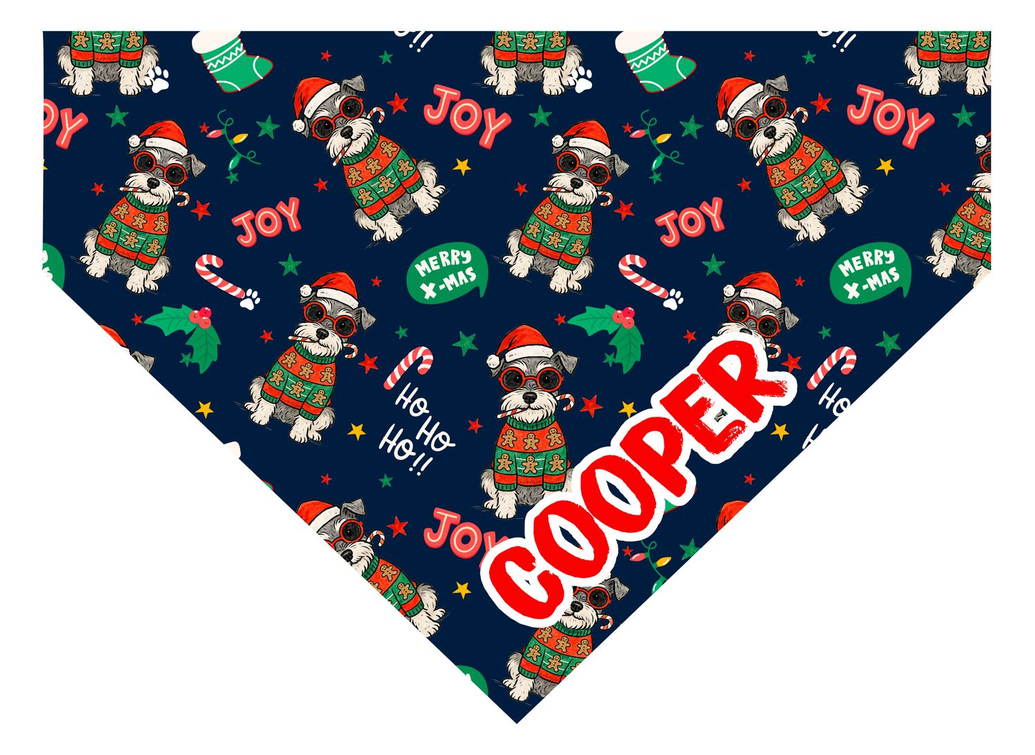 Bandana Schnauzer navideño Bandana Schnauzer navideño