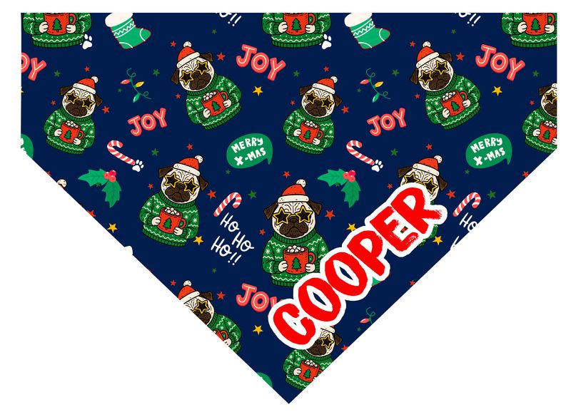 Bandana Pug navideño
