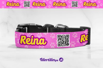 Collar Huellitas - Rosa