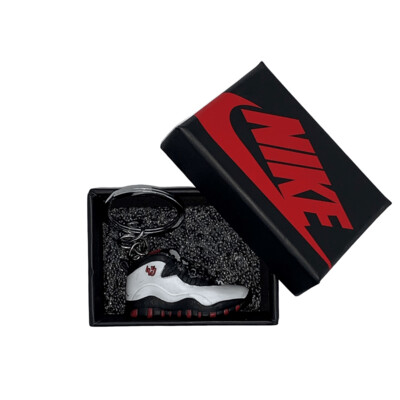 Air Jordan 10 3D mini sneaker keyring with giftbox (white/ black)