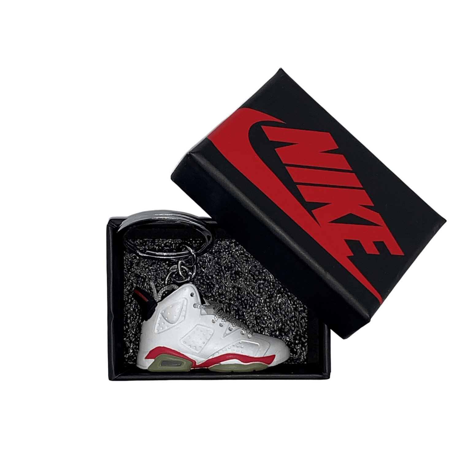 Air Jordan 6 3D mini sneaker keyring with giftbox (white)