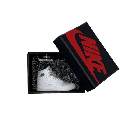 Air Jordan 1 3D mini sneaker keyring with giftbox (white)