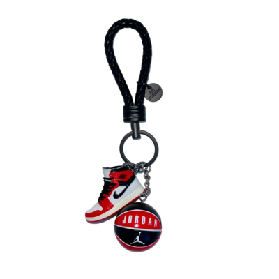 Air Jordan 1 3D mini sneaker keyring with basketball (AJKO Chicago)