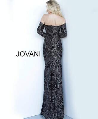 JOVANI BLACK OFF SHOULDER 3753 SIZE 20