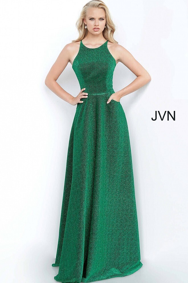 JOVANI GREEN HALTER JVN2310B SIZE 22