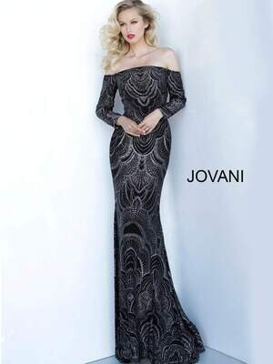 JOVANI BLACK OFF SHOULDER 3753 SIZE 10