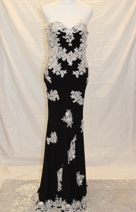 JOVANI BLK WHT FLW SIZE 00