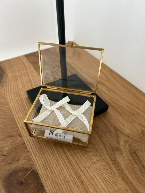 Ringkissen „MINI mit 2 Schleifen“ (Beige) Ringkissen „MINI mit 2 Schleifen“ (Beige)