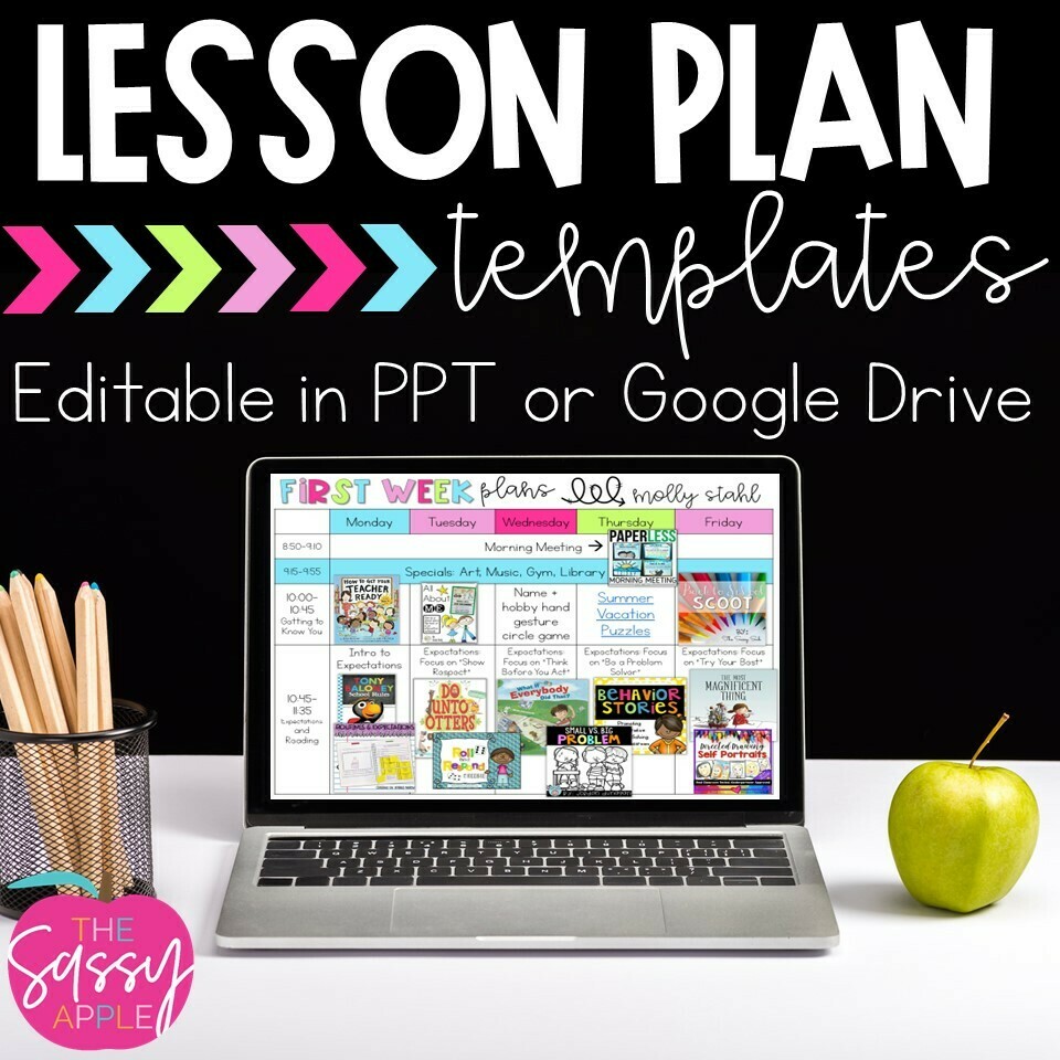 Digital Editable Weekly Lesson Plans 30+ templates in PowerPoint Google Slides