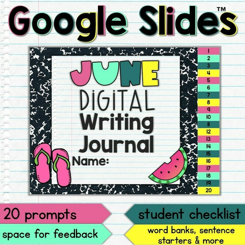 June Digital Writing Journal for Google Slides