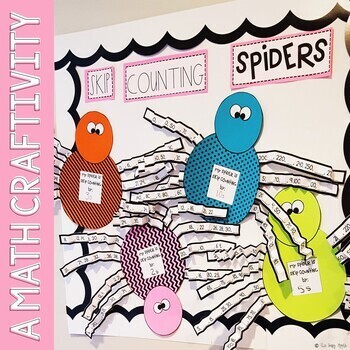 Skip Counting by 2s, 3s, 5s, 10s, 25s EDITABLE Spider Craft Bulletin Board Idea