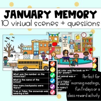 January Memory: 10 Virtual Rooms & Questions Morning Meetings Brain Breaks