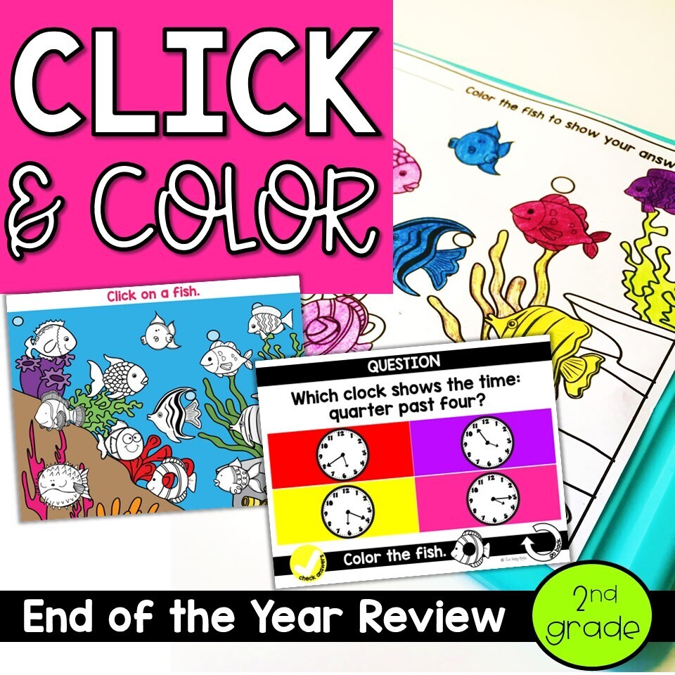 End of the Year Review for 2nd grade Questions Coloring Sheet Response