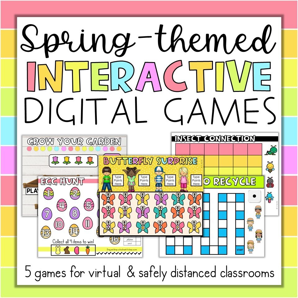 Spring April May Interactive Digital Games ANY subject Google Slides PPT