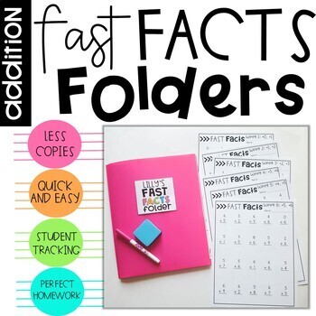 Addition Fast Fact Folders Math Fact Fluency