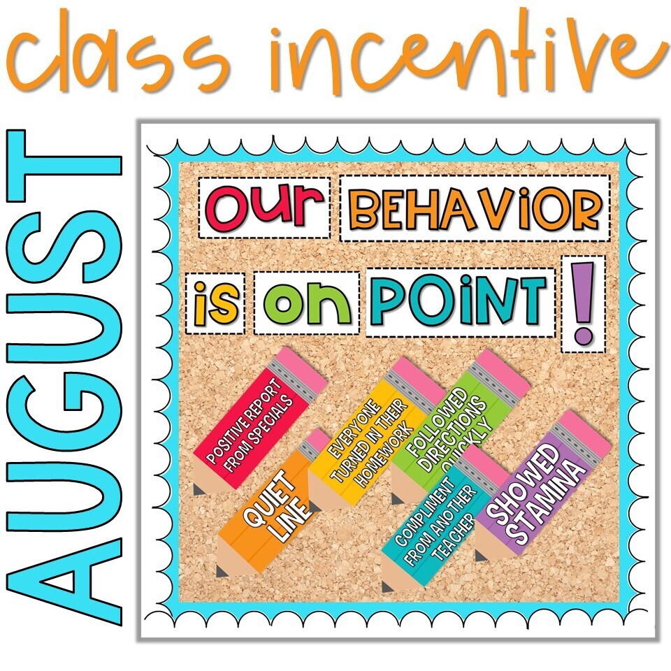 Positive Classroom Management: August Behavior Incentive Tracker *Editable*