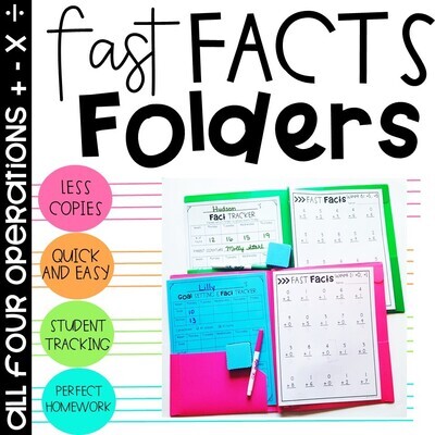 Fast Fact Folders: Addition, Subtraction, Multiplication, Division Fact Fluency