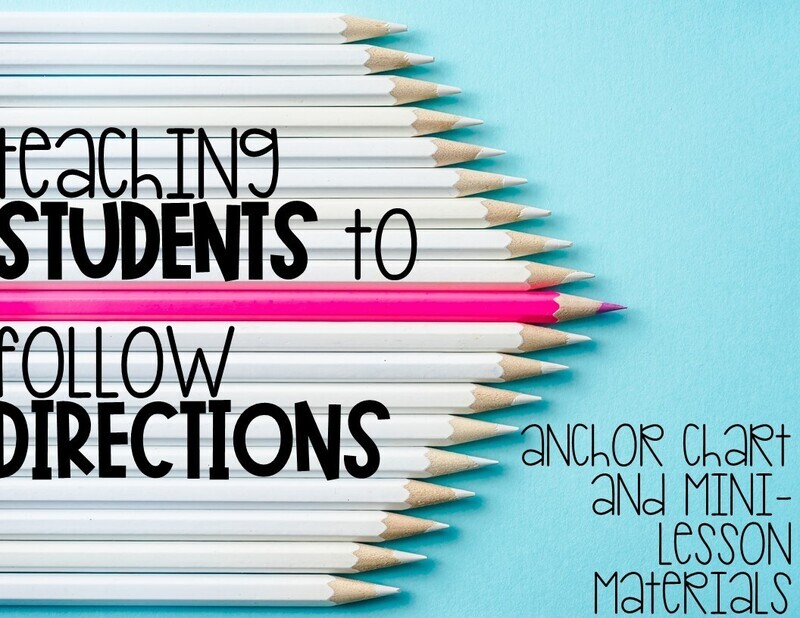 Following Directions Activities: Lesson Plan, Reading Passage, Anchor Chart
