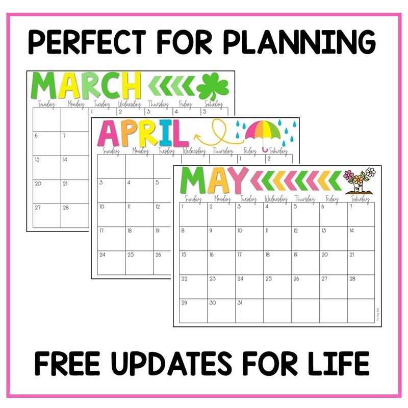 2026-2027 EDITABLE Monthly Calendars LANDSCAPE