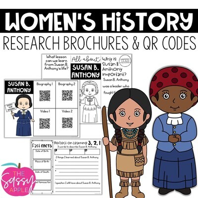 Women's History Month Activities QR codes for Research & Recording Brochures