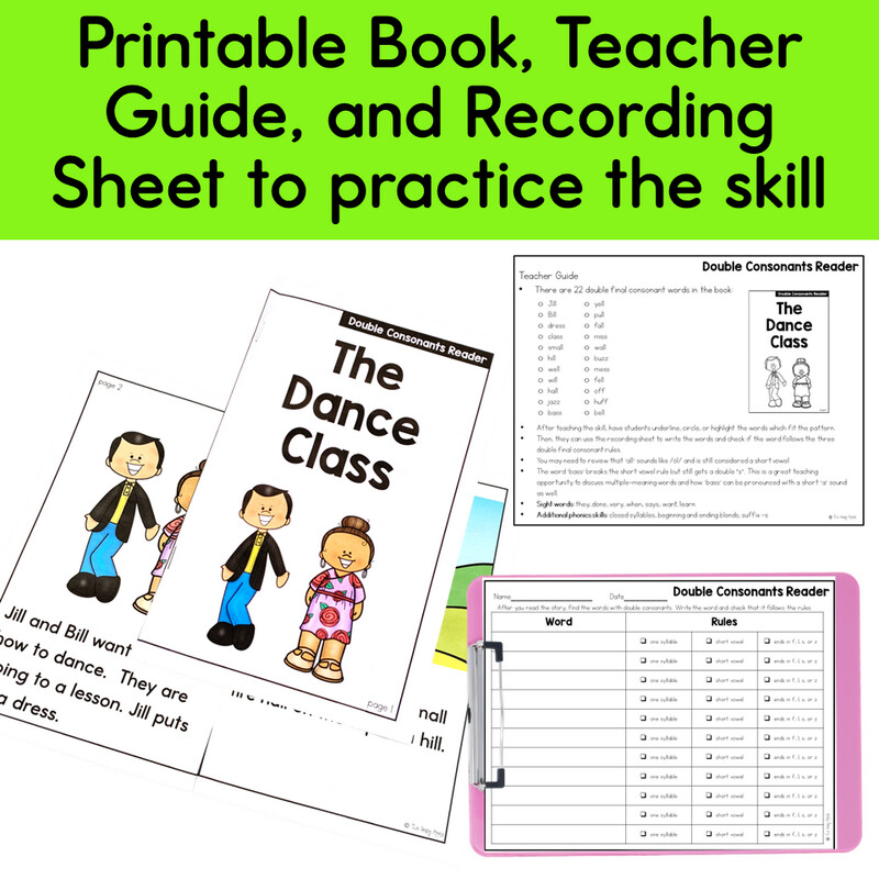 Double Consonants Activities Bonus Letter Practice FLOSS Rule Worksheets