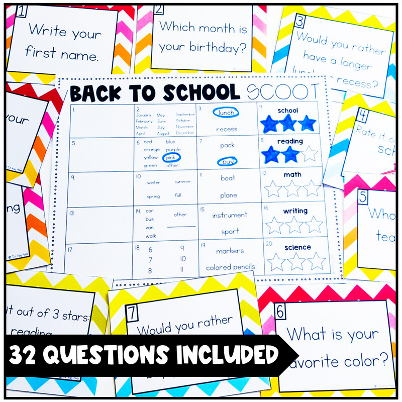 Back to School Scoot: A Getting to Know You Activity