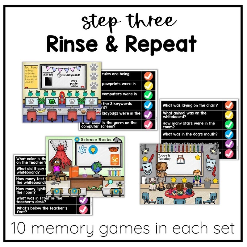Digital Memory Games Monthly Themed & Questions Brain breaks