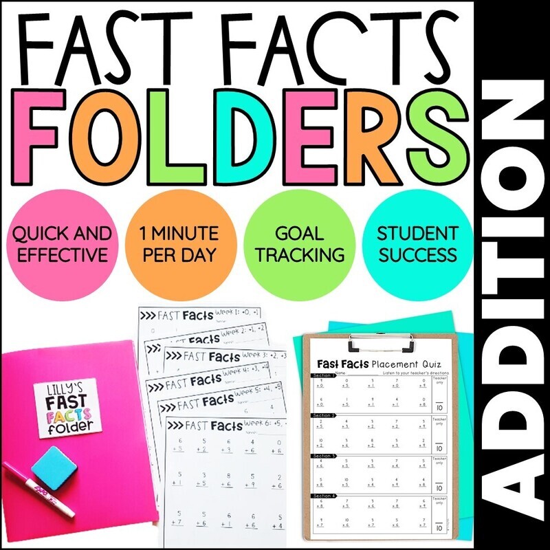 Addition Fast Fact Folders Math Fact Fluency
