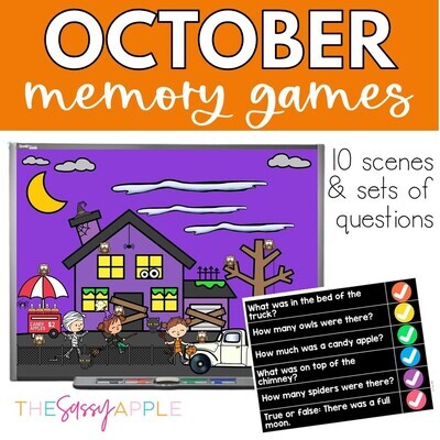 October Morning Meeting Activities Brain Breaks Memory 10 Scenes & Questions