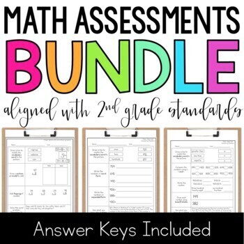 2nd Grade Math Skills Unit Tests Common Core Aligned Summative Assessments