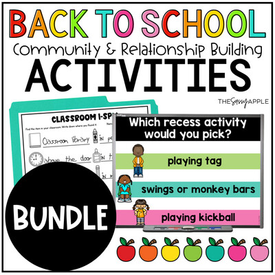 First Day Back to School Classroom Community Building Activities Bundle