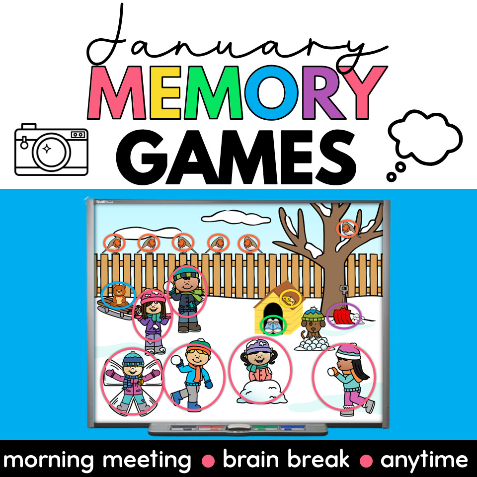 Winter Activities January Memory Game Morning Meeting Brain Breaks