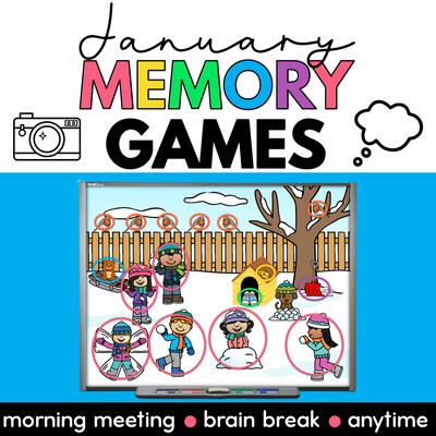 Winter Activities January Memory Game Morning Meeting Brain Breaks