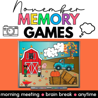November Morning Thanksgiving Activities Meeting Brain Break Memory Games