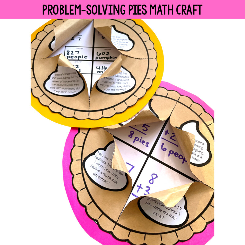 Problem-Solving Pies November Math Craft Activity