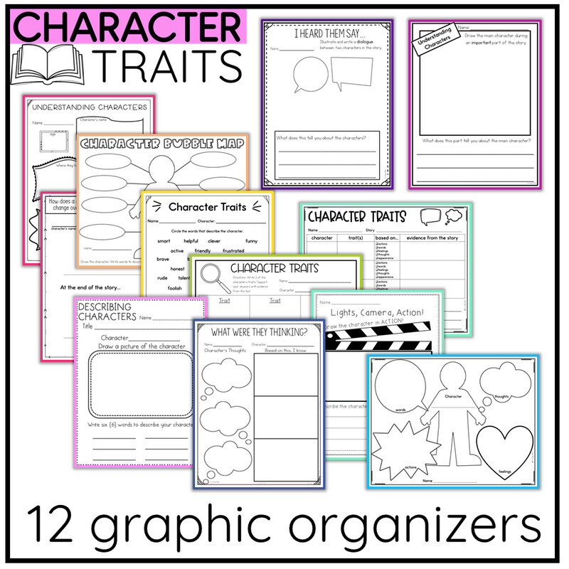 Understanding Character Traits Lesson Plan Charts Graphic Organizers