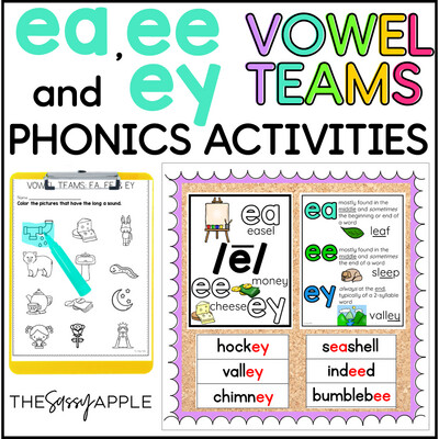 EA EE Worksheets Long E Vowel Team Activities Reading Passages