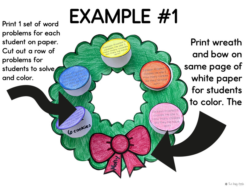 December Bulletin Board | Winter Math Craft Activities | Word Problems
