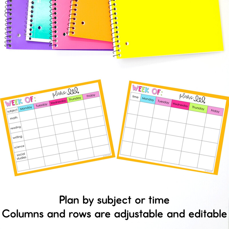 Digital Editable Weekly Lesson Plans 30+ templates in PowerPoint Google Slides