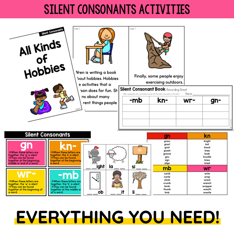 Silent Letters Worksheets Silent Consonants Games and Activities | KN WR MB WR