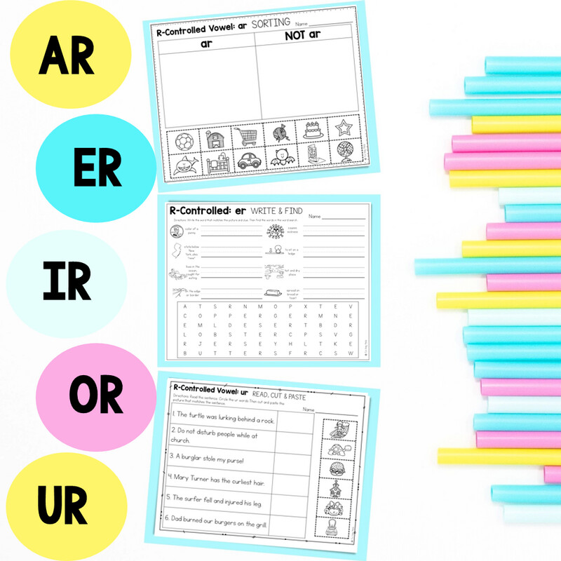 R Controlled Vowels Worksheets Word Work Syllable Activities Science of Reading